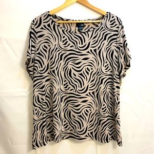 East 5th Essentials tan & black short sleeved blouse - size 2X